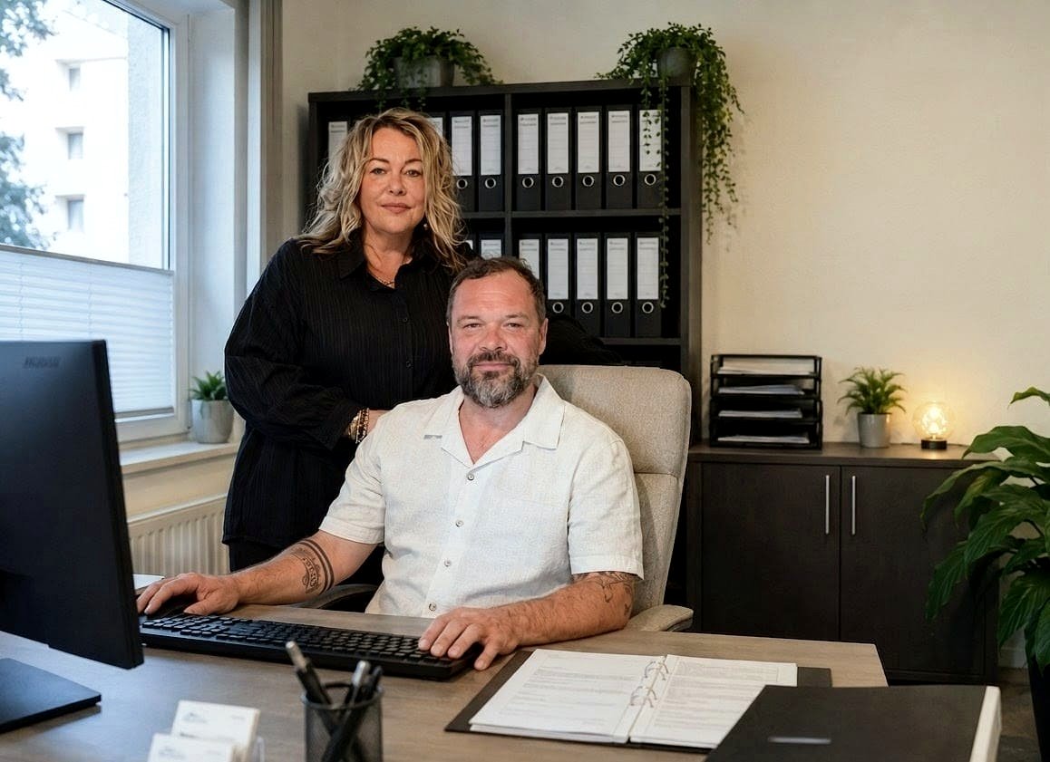 Das Team von Objektservice Nordost im Büro in Husum